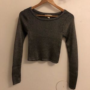 Gold metallic crop top